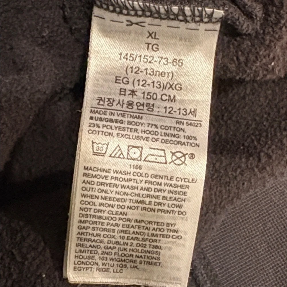 GAP Kids x National Geographic Unisex Black Moon Hoodie Sweatshirt size 12